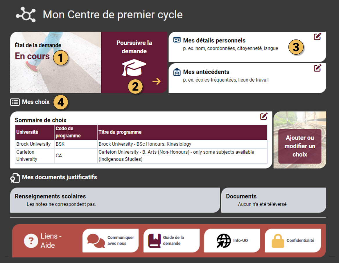 Graphique du Hub avec une demande en cours